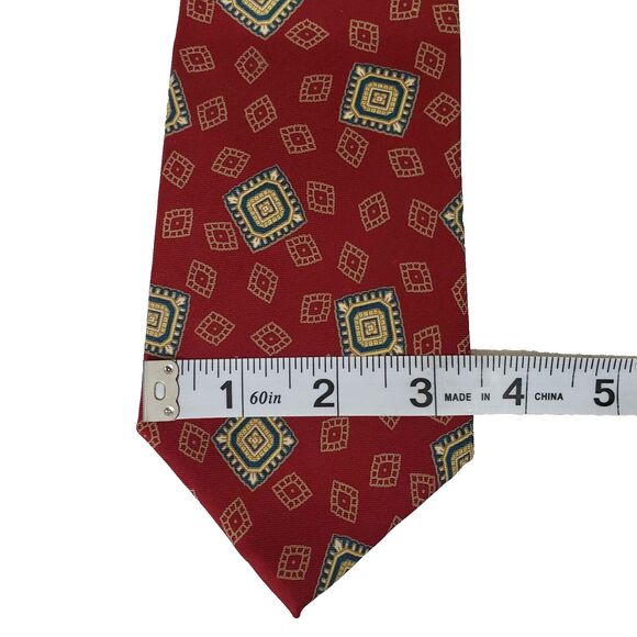 Vintage Chaps Ralph Lauren 100% Silk Neck Tie Mens Red Country Western Americana - Picture 4 of 5
